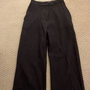 Gray High-Waisted Wide Leg Pants